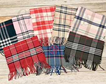 Monogram Scarf, Monogrammed Scarf, Monogrammed Plaid Scarf, Blanket Scarf, Tartan Scarf, Plaid Scarf, Oversized Scarf, Monogrammed Gift