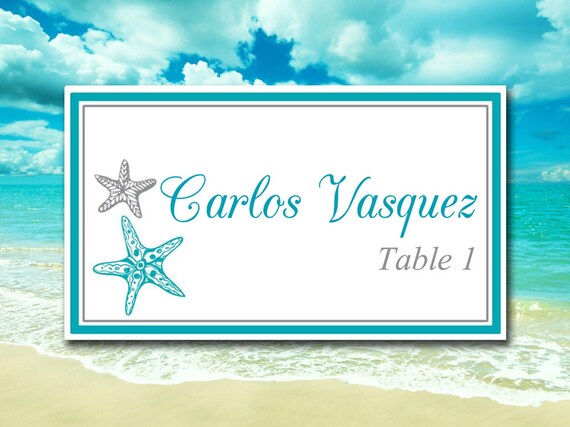 beach wedding place card template printable card birthday wish list template