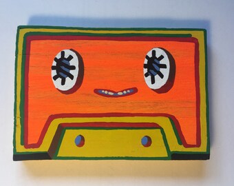 Happy Orange Wood Tape Buddy