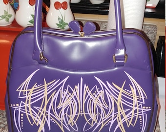 Vintage purple pinstripe purse