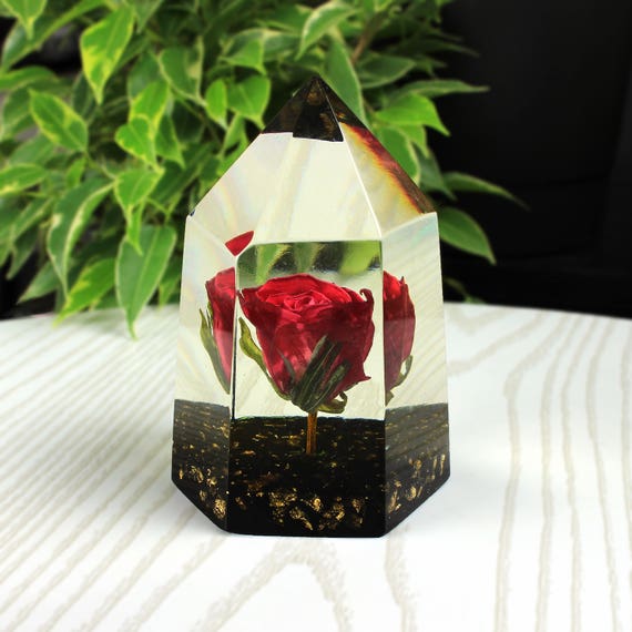 Resin rose decor Valentines rose gift for her Rose resin art