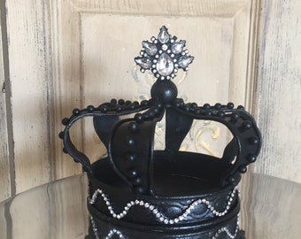 Black metal crown, crown cake topper, crown decor, Mediterranea Design Studio, french crown, party decor, wedding decor,wedding crown