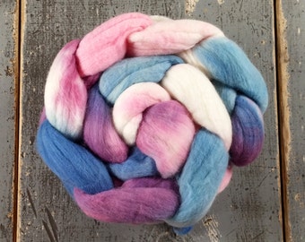 Merino Hand Dyed Roving (Combed Top) Hand Painted 4 oz - Sugar Plum