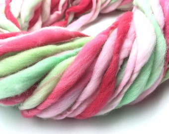 Hand spun yarn, super bulky, in thick and thin merino wool - 52 yards, 3.25 ounces/92 grams