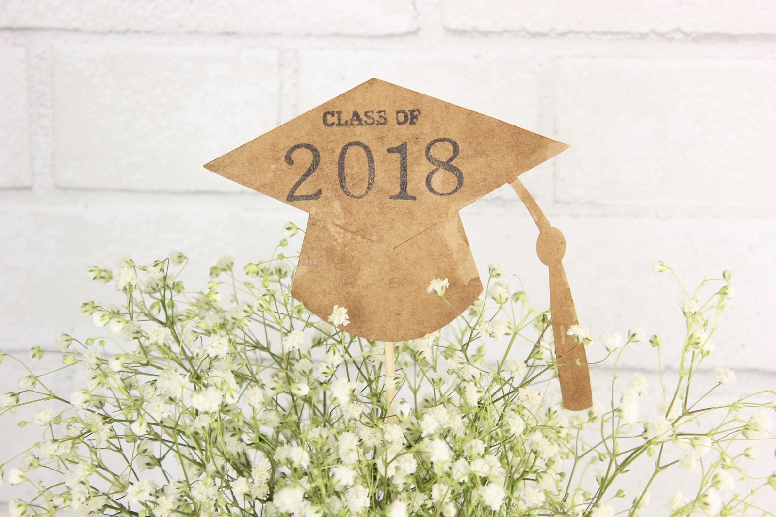 Rustic Graduation Party Decor /set of 4/ Class Of 2018 Kraft