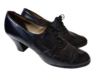 1930s Black Leather Shoes