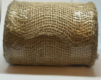 Natural Burlap Ribbon, Burlap Ribbon, Roll of burlap