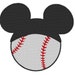 Mickey mouse baseball Hat stitch. 3 Sizes.