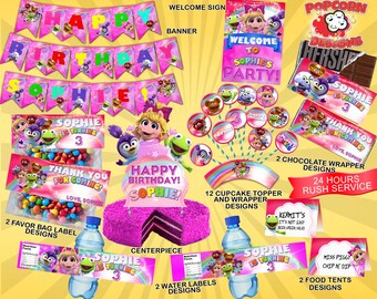 Muppet Babies, Printable, Set, Digital, Printable, Birthday, Party, Decorations, Decor, Banner, Invitations, Favors, Design, Muppets, Kermit