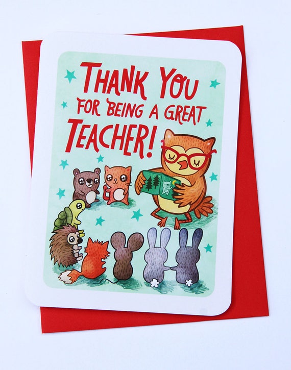 Thanks For Being A Great Teacher Card Teacher Thank You Card