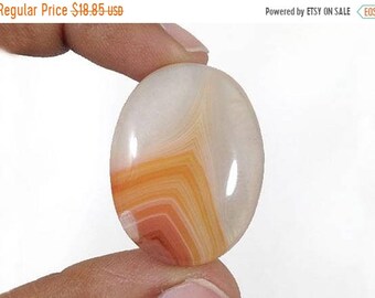 80% SALE Orange Banded Botswana Agate cabochon 58Ct (31x24x8 mm) Natural gemstone NS16204