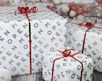 Open Me Wrapping Paper - Christmas Wrapping Paper - Christmas Wrap - Christmas Wrapping - Gift Wrapping - Gift Wrap - Wrapping Paper
