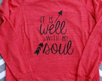 It Is Well With My Soul Long-Sleeve LADIES' Eco Jersey Pullover