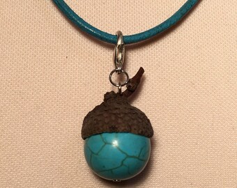 Turquoise and Genuine Eichelhut necklace