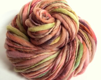 Chunky yarn merino wool yarn hand dyed yarn handspun yarn chunky merino wool bulky yarn weaving yarn thick and thin yarn art yarn knitting