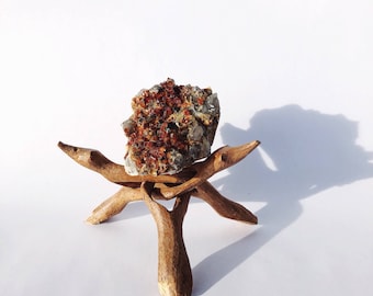 Chinese Smoky Quartz with Spessartine Garnet, natural mineral specimen