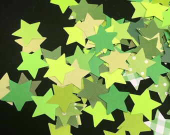 Green Star Confetti - Diecuts 100count