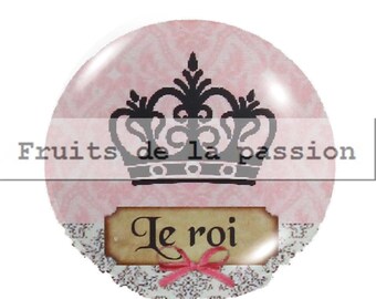 1 cabochon 25mm round glass, tales, fairy tale