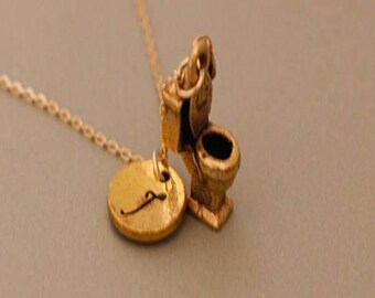 Toilet Necklace, Bathroom Necklace, personalized jewelry ,the best gift for plumbers