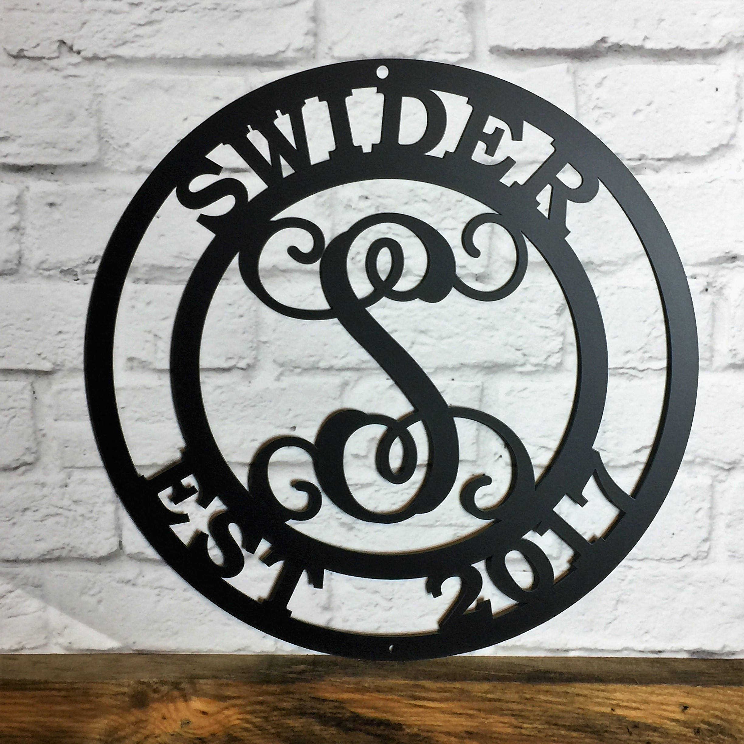 Monogrammed established sign Metal Monogram Sign
