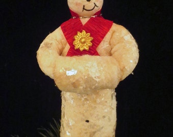 Reproduction German Style Spun Cotton Snowman Christmas Ornament