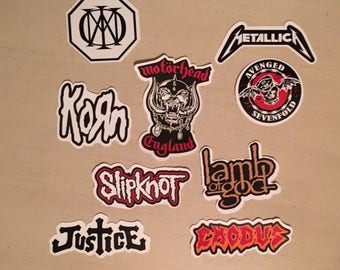 Set of rock band stickers music hard rock metal punk music
