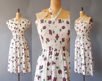 10% discount from 60 to 54 dollars. 1940s Halter Dress// Spotty Bolero and Dress