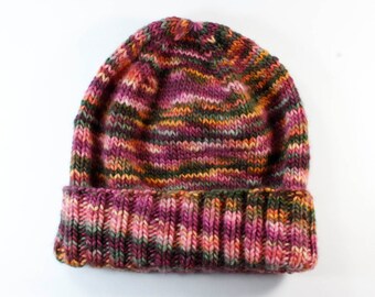 Fruits of the Forest hat, knit hat, slouchy hat, winter hat