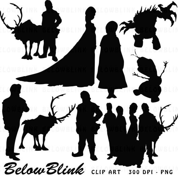 Frozen Silhouettes Clipart Clip Art Digital Scrapbooking