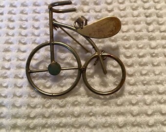 Vintage Brass Bicycle brooch/pin/pendant/cycle