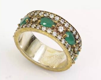 sterling silver emerald ring