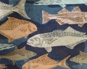Fish on blue background flannel pajama pant for men