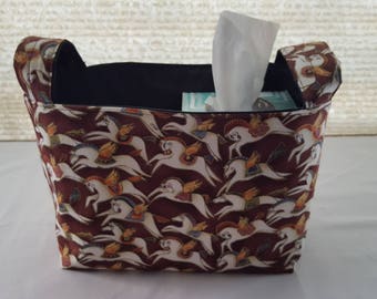Storage Organizer Basket Bin Container Fabric - Mythical Horses
