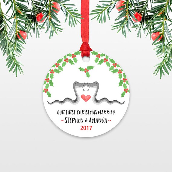 Snake Personalized First Christmas Ornament Couple, Our First Christmas Engaged, 1st First Christmas Married, First Christmas Together