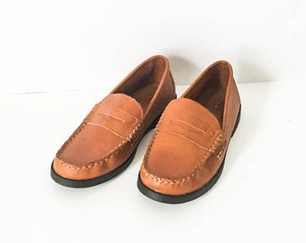 Cole Haan leather loafers 5 - Penny loafers - Preppy loafers - Cognac Penny loafers - Women's size 5 shoes - Cole Haan size 5