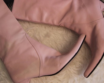sz 6.5 Vintage Pointed Pink Boots
