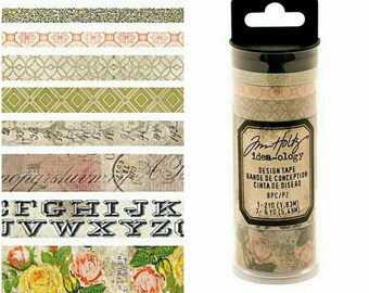 Tim Holtz Idea-ology 8 pc Designer Washi Tape Sets ~Rose~