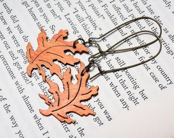 Orange and Bronze Leaf Earrings