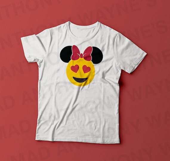 Heart Eyes Minnie Head Emoji for Disney Shirt Design in SVG