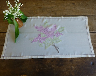 Embroidered Silk Tray Cloth or Table Topper 6x35cm