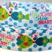 7/8" Kissing Fish - You O-fish-ally Stole my Heart - Nautical Print Grosgrain Ribbon