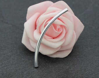 20 tubes beads curved copper Silver 50 mm