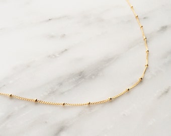 Satellite Chain Choker / Satellite Choker Necklace / Gold Satellite Necklace / Gold Satellite Choker / Gold Choker Necklace / Dainty Choker
