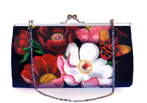 Retro clutch large, bridal clutch, Glorious, birthday gift, gift for her, gift for mom, Woody Ellen bag, christmas gift,valentine gift ideas