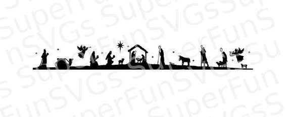 Large Nativity Scene SVG Digital Cutting File SVG DXF