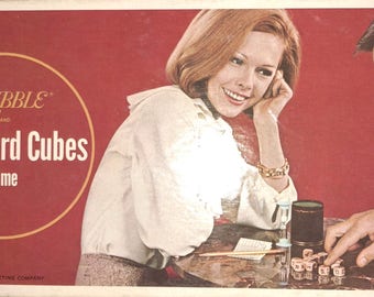 1968 vintage Scrabble Crossword Cubes Game dice words board game