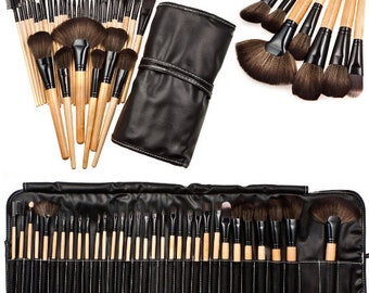 32 Pcs Professional Soft Cosmetic Eyebrow Shadow Makeup Brush Tool Set Kit Bag (US ONLY)