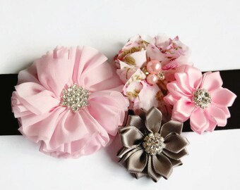 Maternity sash, Pink Maternity sash, It's a girl, Pink Pregnancy sash, Pink and gray sash, Wedding sash, Bridesmaid sash, Baby shower sash
