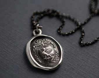 Guardianship and Protection - Dragons Crest Wax Seal Necklace - Wax seal Jewelry 405