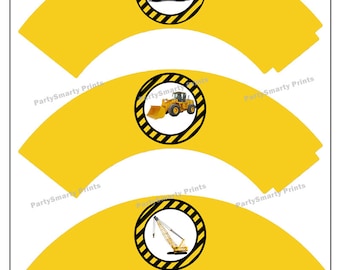 Construction Cupcake Wrappers – Digital Download – Construction Party